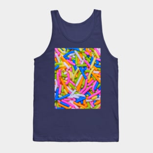 Neon Pastel Rainbow Vermicelli Sprinkles Dessert Candy Photograph Tank Top